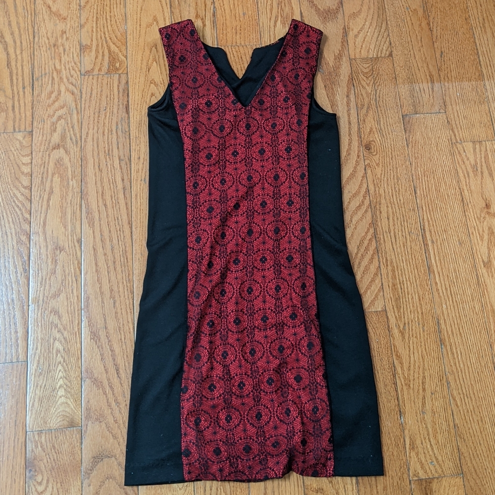 Black and red Chinese style dress